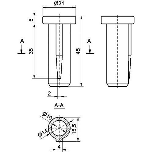 PUŠA PVC ZA TEČAJ VRAT/10mm