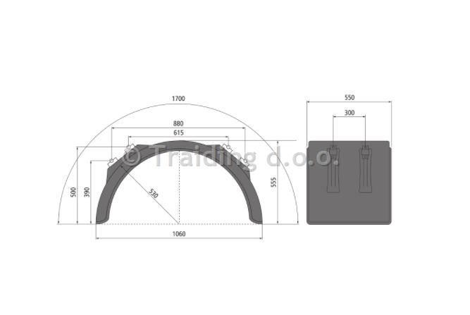 BLATNIK Z NOSILCI 550X1060X1650