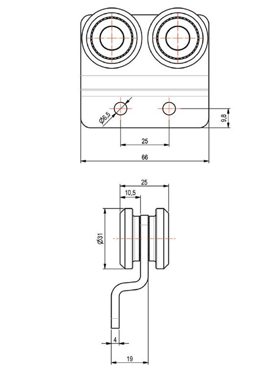 KOLESCE ZA CERADO DVOJNA d:66r:p.31,4:š: