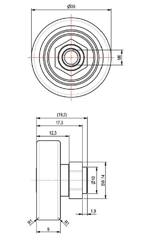KOLESCE ZA STREHO TSE PVC D:30mm