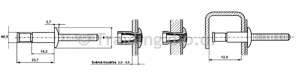 KOVICA 6,5x14,1 MONOBOLT St/St