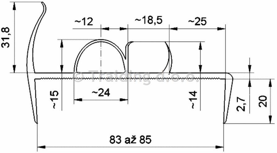 TESNILO VRAT FURGONSKO 83/85mm X 5m