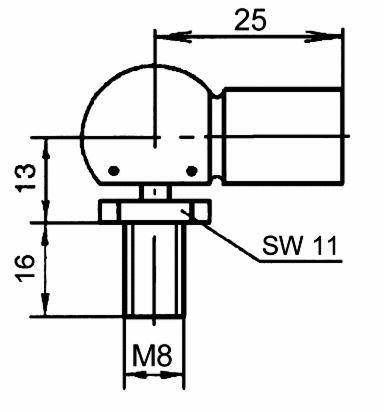 KONČNIK AMORTIZERJA WG CS 13x25-M8/M8