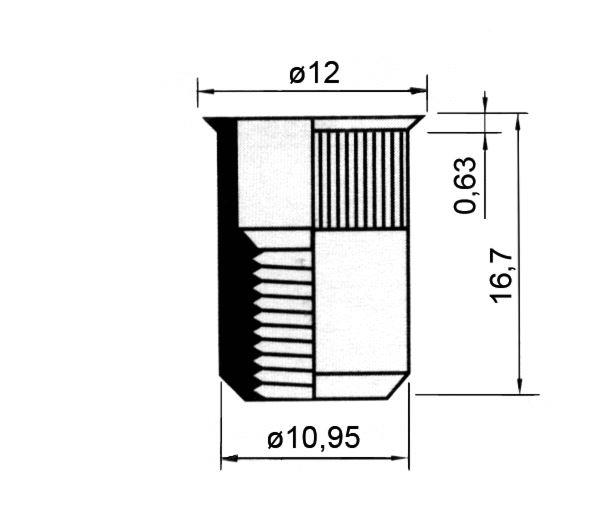 MATICA M8 x15,5 VTISNA