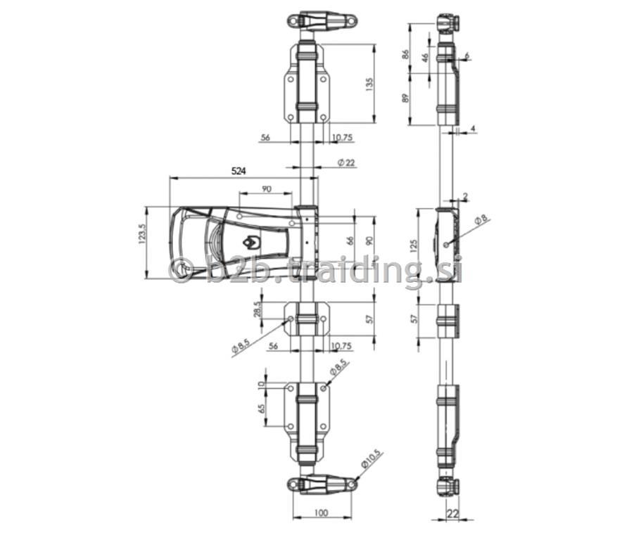 ZAPIRALO FURGONSKIH VRAT INOX fi22