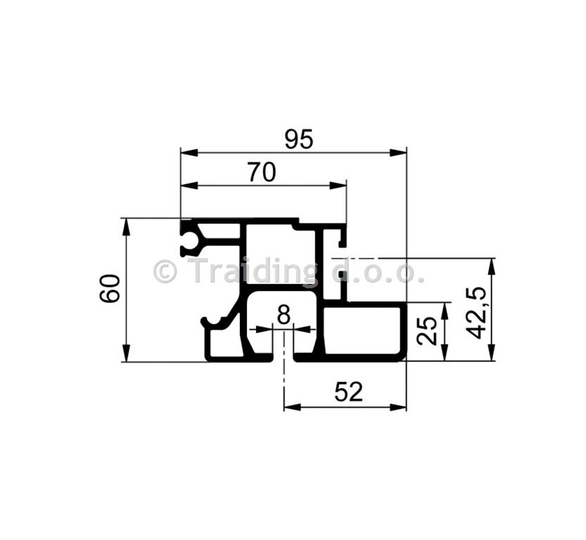 PROFIL CS FIX 6500mm ALU