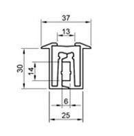 TEČAJ ALUMINIJ GUMA 29/180° 2.0m